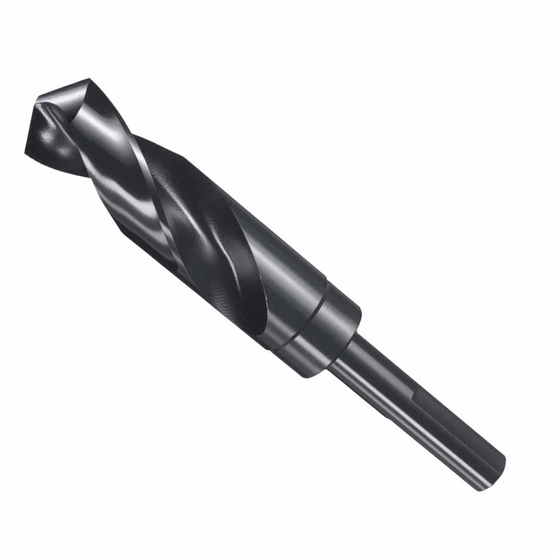 CoCud Drill Bit, 24.5mm Cutting Diameter, 1/2" Reduced Shank 3-Flat 4341 HSS Nitriding Black 118° Cutting Angle Bits - (Applications: for Plastic Wood) - Image 1